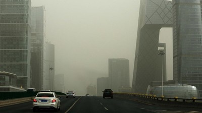 Potret Beijing Saat Diterjang Badai Pasir