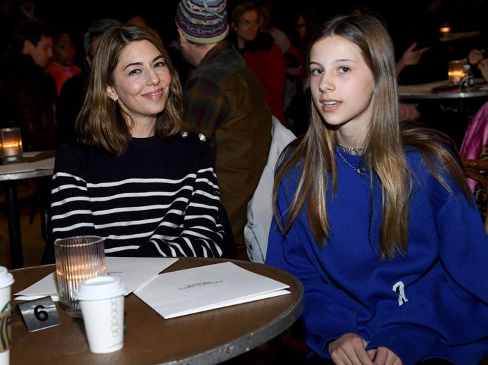 NEW YORK, NEW YORK - FEBRUARY 12: Romy Mars (L) and Sofia Coppola arrives at the Marc Jacobs fashion show at the Park Avenue Armory on February 12, 2020 in New York City. (Photo by Gotham/GC Images)