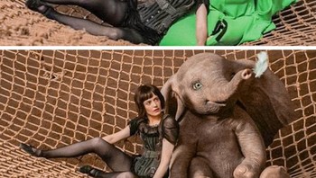Dumbo yang aslinya cuma boneka bantal berwarna hijau. (Foto: Brightside/© Dumbo / Walt Disney Pictures and co-producers)