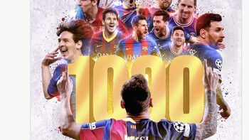 Kalau digabung dengan assist, kontribusi gol Lionel Messi sudah di atas angka 1.000. Wow! Foto: Twitter