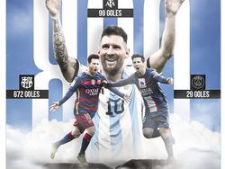 Lionel Messi Dielu-elukan Usai Cetak Gol ke-800