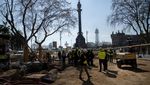 Potret Sisa Tembok Kota Barcelona Abad 16 Muncul di Stasiun Metro Drassanes