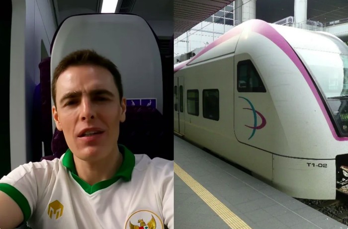 Turis Inggris naik kereta bandara Malaysia, bandingkan dengan Jakarta