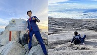Viral Pria Jepang Daki Gunung Tertinggi Malaysia Pakai Jas