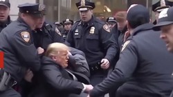 Viral Foto Donald Trump Dikejar dan Ditangkap Polisi, Ini Faktanya