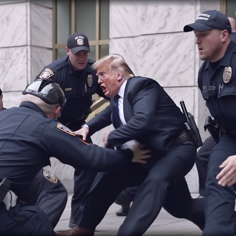 Foto AI Trump ditangkap