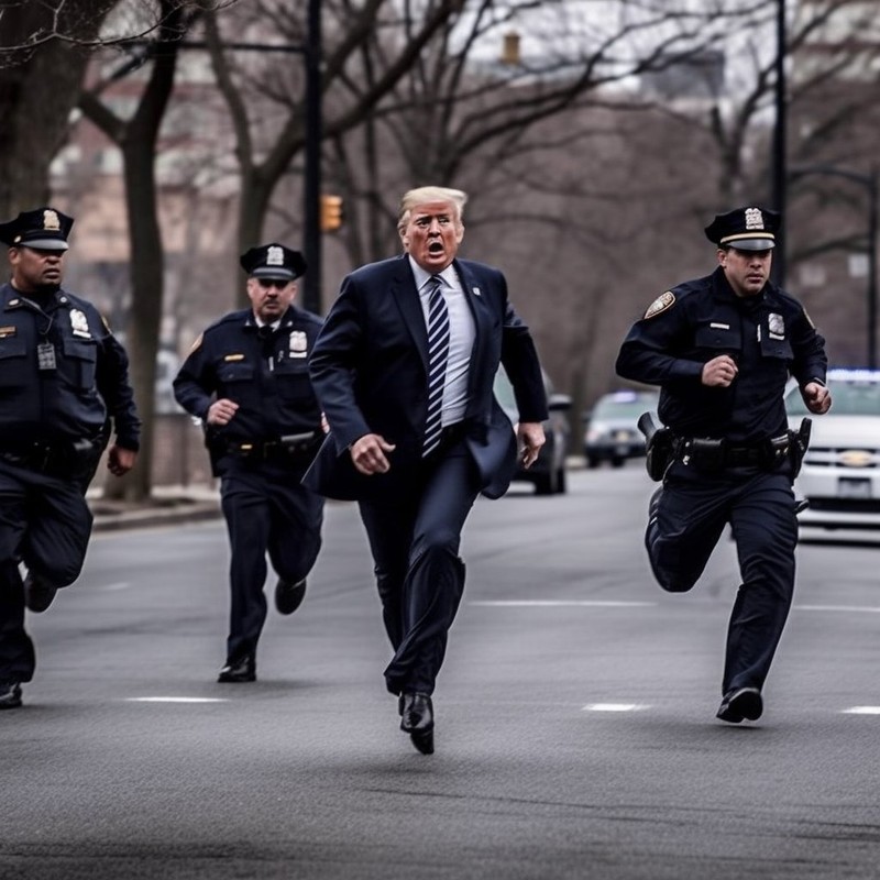 Foto AI Trump ditangkap