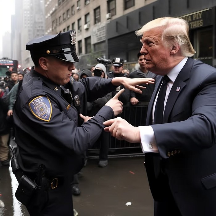 Foto AI Trump ditangkap