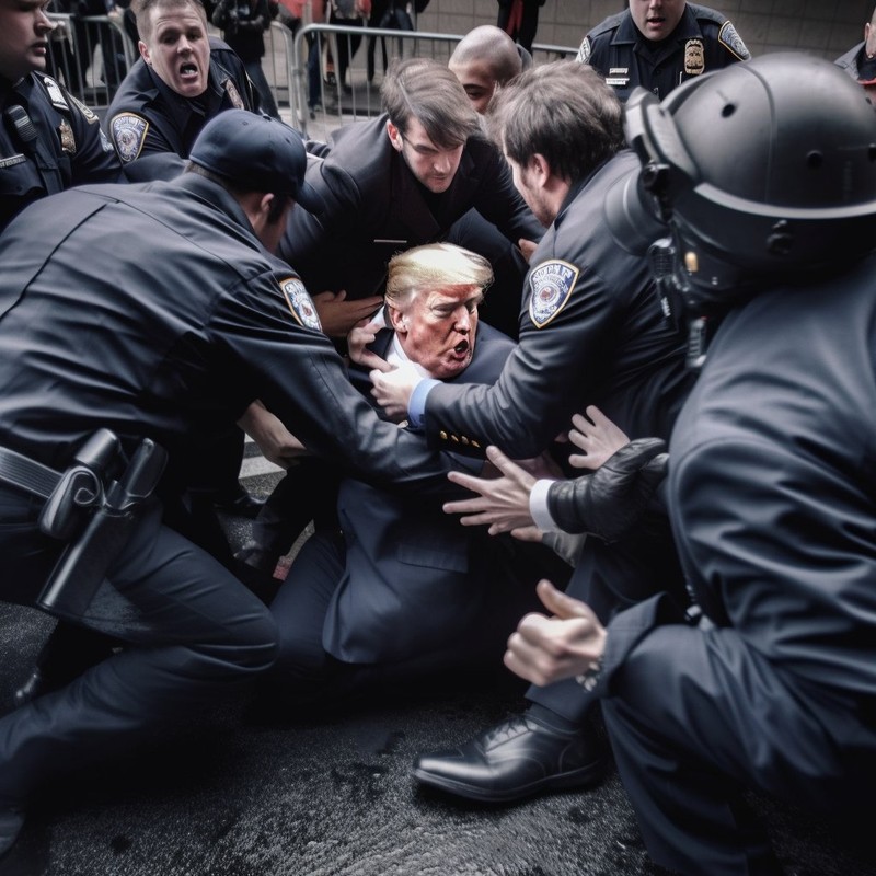 Foto AI Trump ditangkap