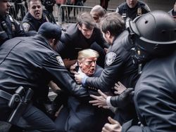 Foto AI Realistis Donald Trump Ditangkap dan Mendekam di Penjara