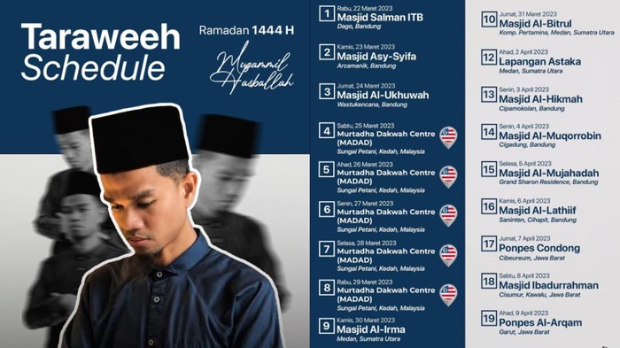 Jadwal safari Ramadan Muzammil Hasbalah.