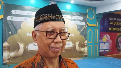 Ketua MUI Bali, Mahrusun Hadiyono di acara Buka Puasa Bersama Pengurus MUI Bali dan BAZNAS/Laz Bali, di Denpasar, Sabtu (25/3/2023).