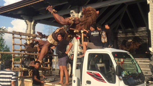 Ogoh-ogoh Kala Bajang Bukal dari ST Putra Tunggal di Banjar Belulang, Desa Adat Kapal, Kecamatan Mengwi, Kabupaten Badung, Bali.