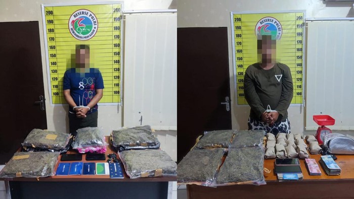 Polisi menangkap dua pria pemilik ganja 9,19 kilogram di Pontianak, Kalimantan Barat.
