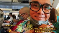 Dalam unggahannya di Twitter, Saykoji membagikan video dirinya menggunakan seatbelt di pesawat tanpa extension. Tak sedikit artis dan penggemar yang ikut salut atas keberhasilan Saykoji memangkas berat badan dan lingkar perut. (Foto: Twitter @saykoji)