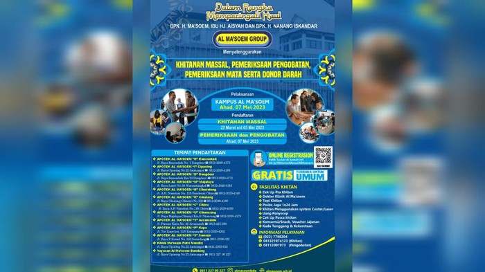 Al Masoem gelar khitanan dan donor darah