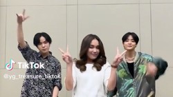 Viral Video Ayu Ting Ting Joget Bareng Boyband TREASURE, Sempat Dikira Editan