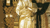 Uniknya, campuran antara budaya Yunani, Romawi, dan Mesir ini semula diabaikan arkeolog Inggris WM Flinders Petrie saat menemukannya di Hawara, Mesir. Foto: Lukisan potret mumi pria dari sekitar abad ke-1 M dengan Dewa Osiris dan Anubis. (Pushkin Museum, Moscow/Wikimedia Commons)