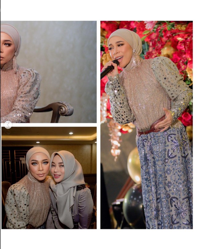 Wajah Melly Goeslaw kini memang jadi terlihat jauh lebih tirus dan dagunya pun semakin lancip. Ditambah dengan riasan wajah yang sesuai, penampilan Melly Goeslaw tampak begitu manglingi. Foto: Instagram/@melly_goeslaw