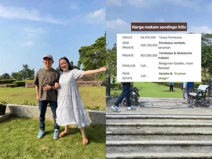 Pasangan suami istri yang mengunggah video membeli lahan pemakaman bersama, viral di media sosial.