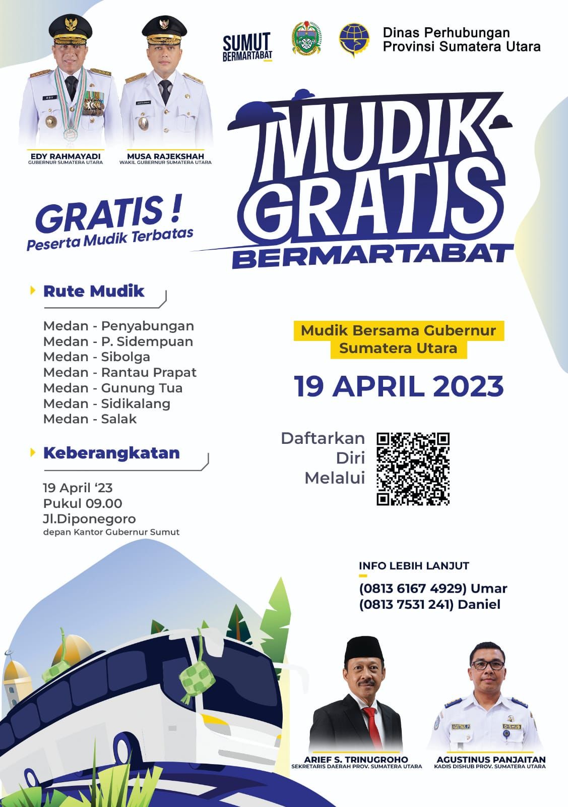 Poster informasi soal mudik gratis Pemprov Sumut