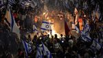 Demonstran dan Polisi Bentrok Buntut Pemecatan Menhan Israel