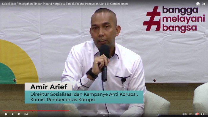 Direktur Sosialisasi dan Kampanye Antikorupsi KPK, Amir Arief
