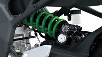 Suspensi belakang menggunakan horizontal back link. (Foto: Dok. Kawasaki)