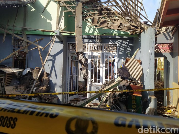 Kondisi ledakan maut di Kaliangkrik, Magelang, Senin (27/3/2023).