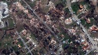 Angin tornado memporak-porandakan negara bagian Mississippi yang berada di Wilayah Selatan Amerika Serikat (AS). Satellite image ©2023 Maxar Technologies via AP.