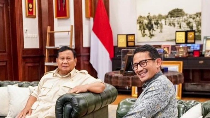 Sandiaga Uno bertemu Prabowo di Kantor Kemenhan, Senin (27/3/2023).