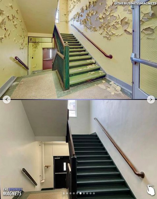Tangga sekolah juga hanya mendapat perubahan minor. (Foto: Instagram/@thebusinessmagnets)