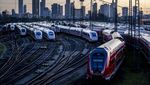 Suasana Stasiun KA di Frankfurt Sepi Gegara Aksi Mogok Massal