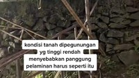 Pernikahan Viral Bikin Deg-degan, Pelaminannya di Pegunungan, Tanah Tak Rata