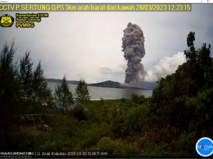 Anak Krakatau Erupsi Kedua Kali, Tinggi Letusan Capai 2.657 Meter