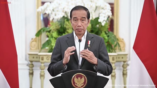 Pernyataan Presiden Joko Widodo terkait Piala Dunia U-20, Istana Merdeka, Selasa (28/3/2023). (Tangkapan layar Youtube Setpres RI)