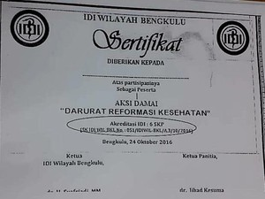 Viral Sertifikat Dokter Dapat Hadiah 6 SKP karena Ikut Demo, IDI Bilang Gini