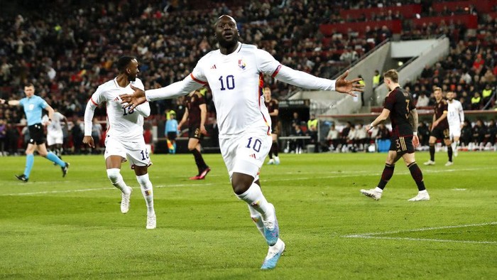 COLOGNE - Romelu Lukaku of Belgium celebrates the 0-2 during the friendly match between Germany and Belgium at Rheinenergie stadium on March 28, 2023 in Cologne, Germany. AP | Dutch Height | BART STOUTJESDYK (Photo by ANP via Getty Images)