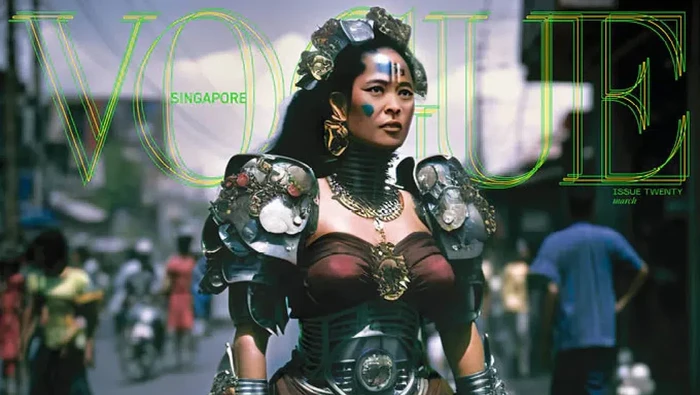 Model AI di Vogue Singapore.