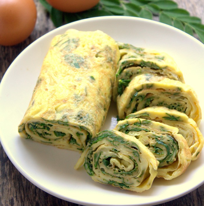 Resep Omelet Gulung Daun Kelor dan Keju