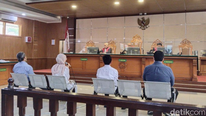 Suasana sidang suap hakim agung di Pengadilan Tipikor Bandung, Rabu (29/3/2023).
