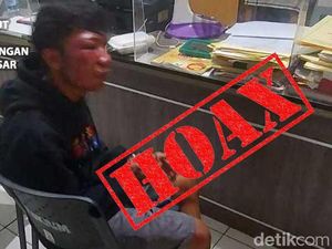 Foto Pemotor Makassar Ugal-ugalan Terobos Iring-iringan Jokowi Ditangkap Hoax