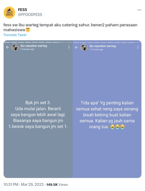 Sediakan Makanan Sahur, Pemilik Warteg Ini Jadi Penyelamat Anak Kos