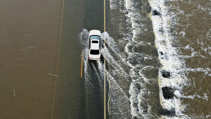 Banjir melanda Corcoran, California, Amerika Serikat, Rabu (29/3/2023) waktu setempat.