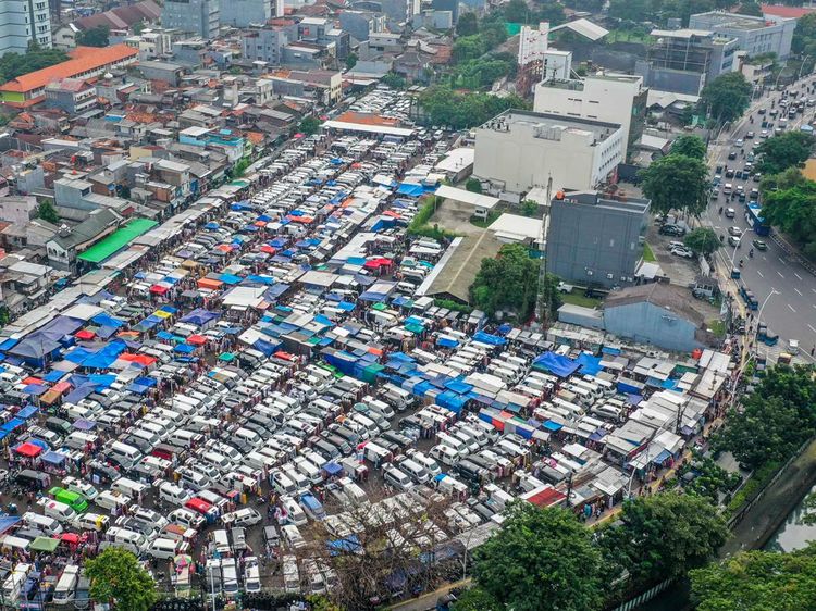 Padatnya Pasar Tasik Cideng di Pusat Kota Jakarta