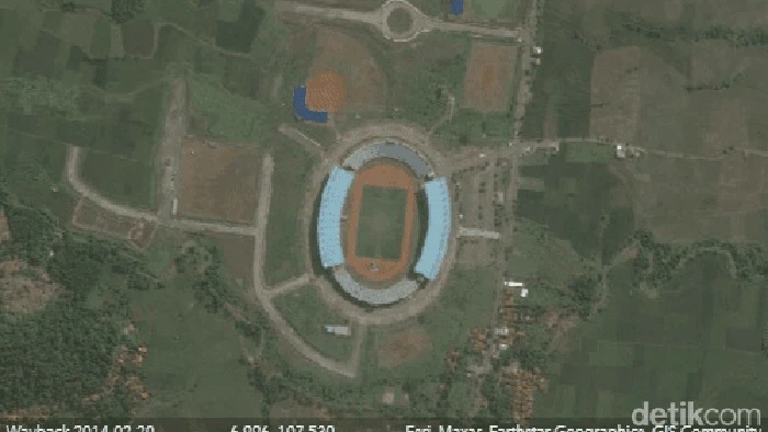 Timelapse Stadion Si Jalak Harupat, Soreang, Kabupaten Bandung tahun 2014-2023
