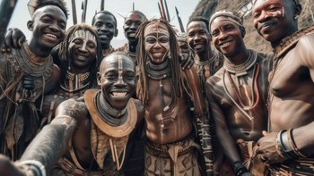 Prajurit suku Afrika kuno. Foto: Reddit/_M0US316_