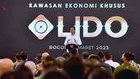 Jokowi menyebut KEK Lido memiliki beragam fasilitas pendukung dan rencana pembangunan yang lengkap, seperti Tol Jagorawi yang tersambung Tol Bocimi.