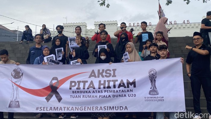 Aksi Pita Hitam di Kota Sukabumi, Sabtu (1/4/2023).