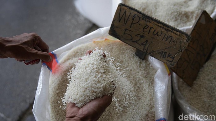 Pekerja memanggul beras di Pasar Induk Cipinang, Minggu (2/4/2023). Pemerintah melalui Badan Pangan Nasional secara telah meningkatkan Harga Eceran Tertinggi (HET) beras. Artinya saat ini harga beras resmi naik alias semakin mahal.
